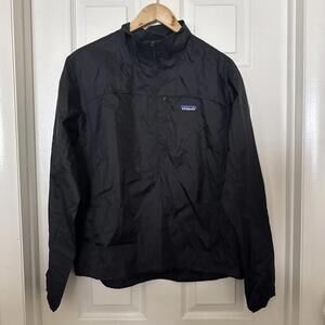 Patagonia $139 Womens Large Houdini Stash 1/2-Zip Black Water Repellent Pullover